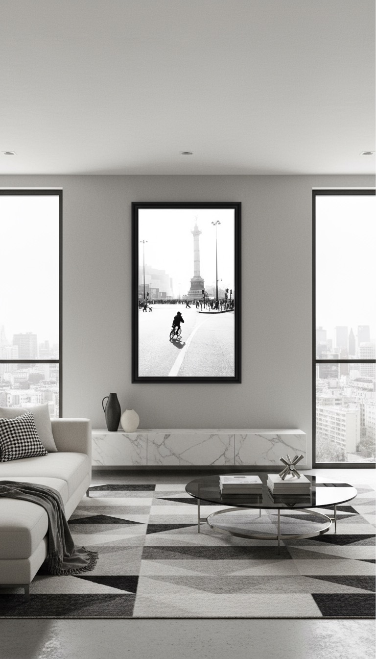 FR-003 - Lumière et architecture : Jeu de lumière à travers une porte monumentale, composition architecturale épurée dans un intérieur  - Portfolio Stéphane Pimienta