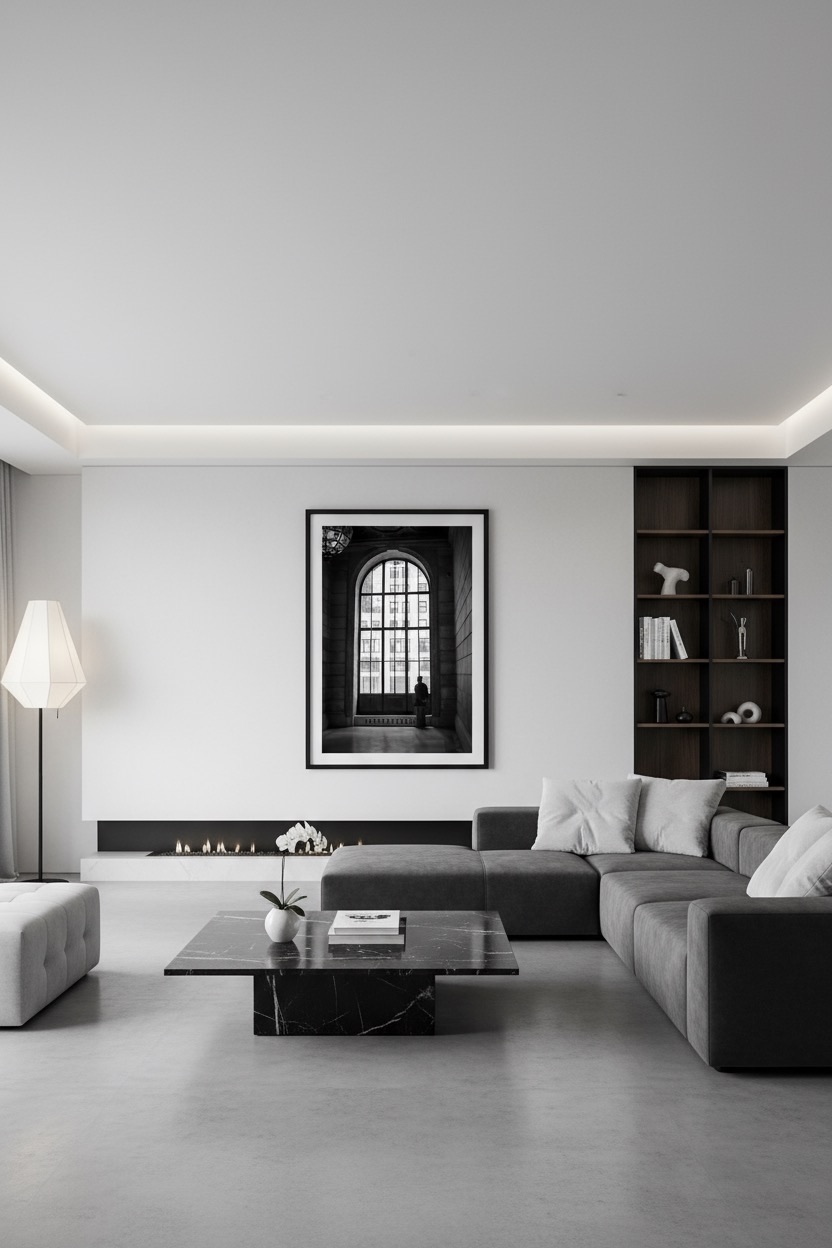 FR-006 - Sérénité aux Maldives : Moment contemplatif sur l'eau aux Maldives, composition minimaliste en noir et blanc évoquant la tra - Portfolio Stéphane Pimienta